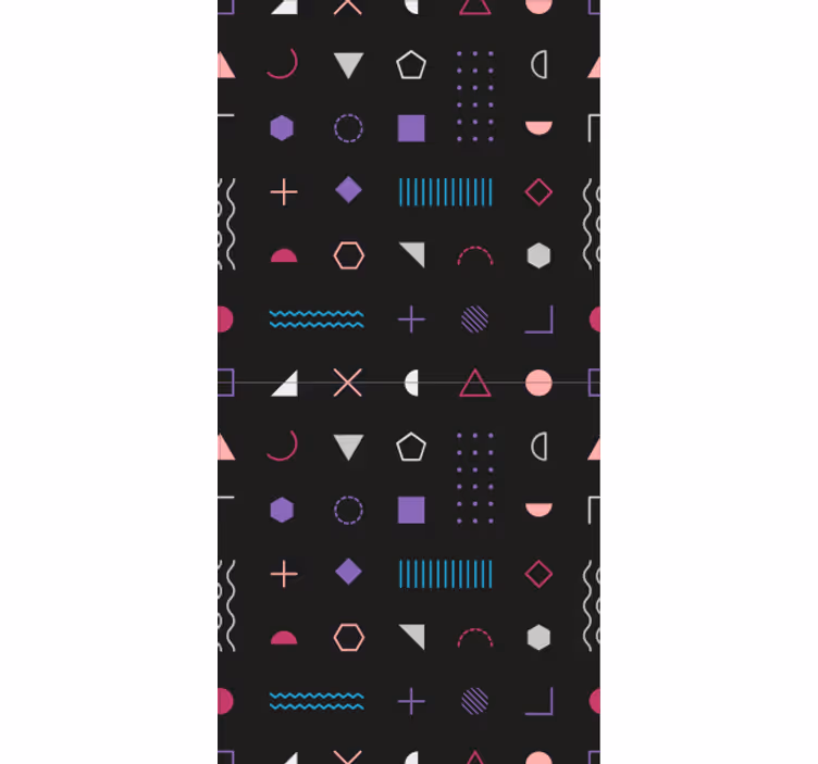 Farverige former geometrisk tapet - TenStickers