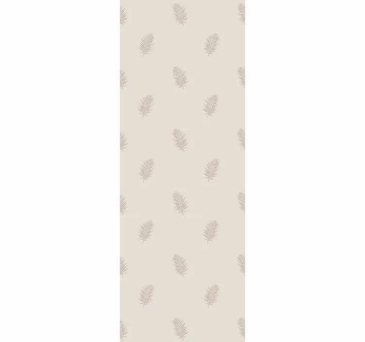 Bladranker i nordisk stil i beige tapet - TenStickers