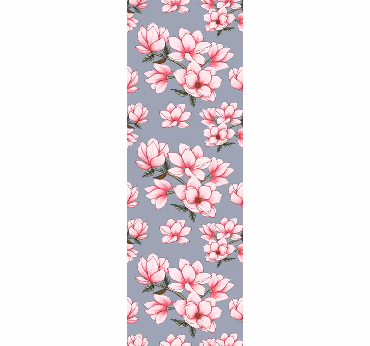 Magnolia pink mønster blomster tapet - TenStickers