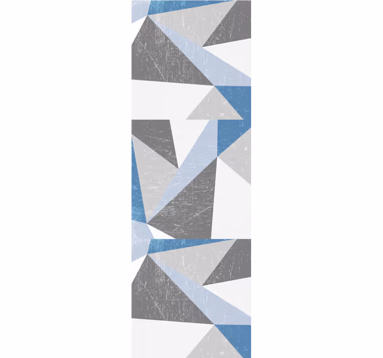 Grå og blå trekant geometrisk tapet - TenStickers