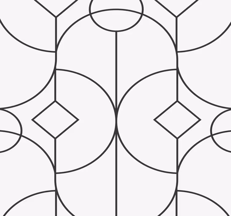 Grå lineær kunst geometrisk tapet - TenStickers