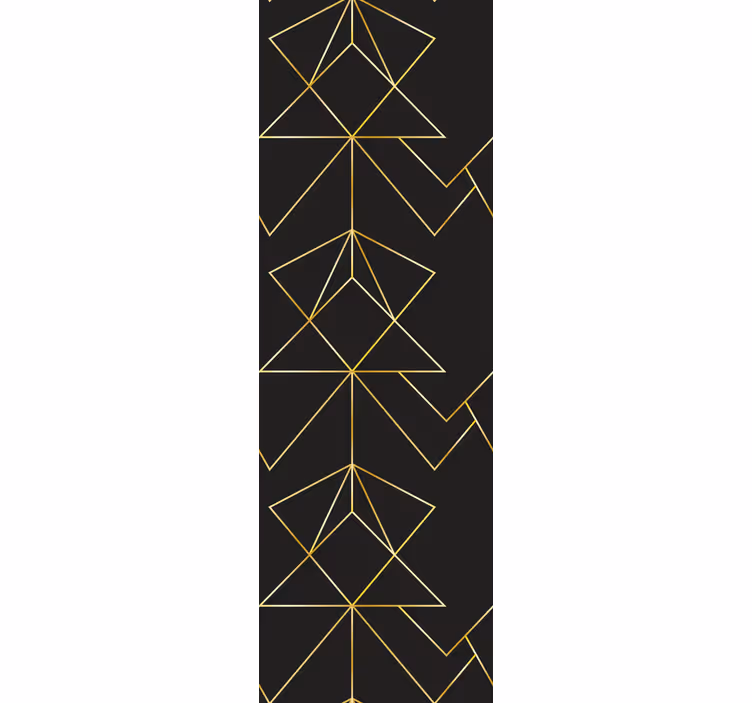 Sort og guld elegante linjer blad tapet - TenStickers