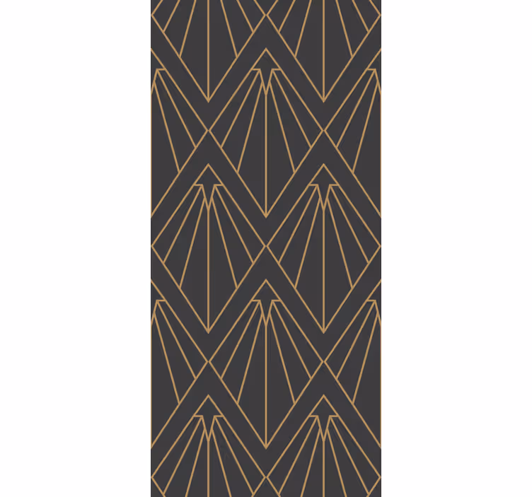 Guld diamanter og linjer kunst stil tapet - TenStickers