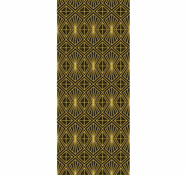 Geometrisk art deco mønster i guld tapet - TenStickers