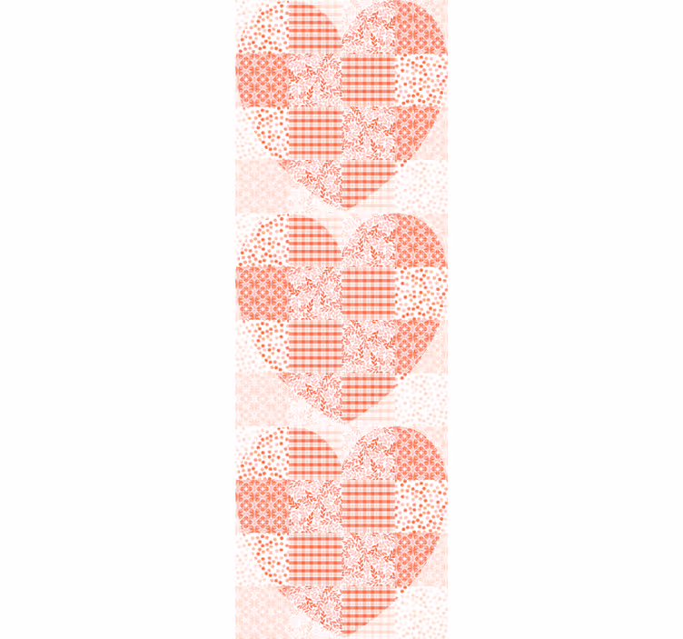 Hjerte patchwork mønster blomstret tapet - TenStickers