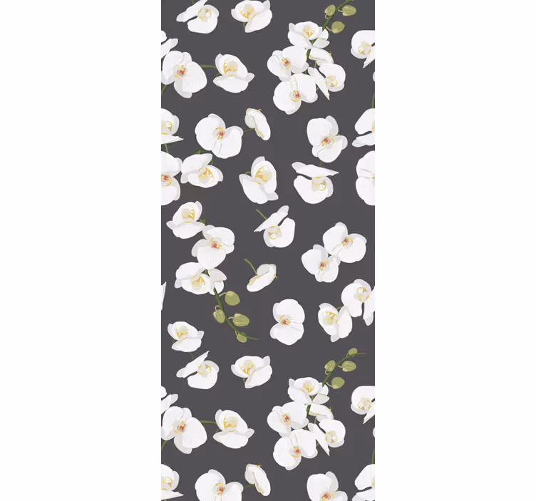Hvide orkideer blomstrende tapet - TenStickers