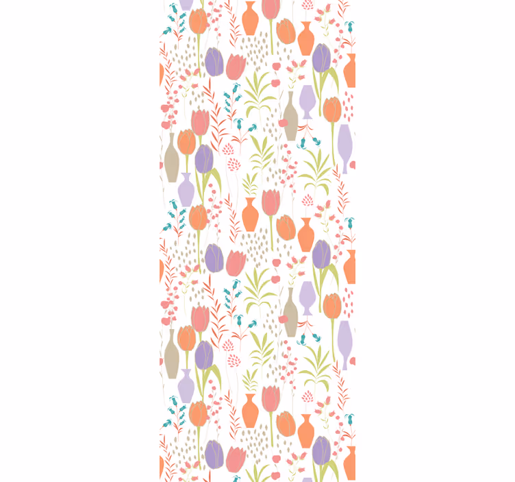 Stiliserede blomstermønstre blomster tapet - TenStickers