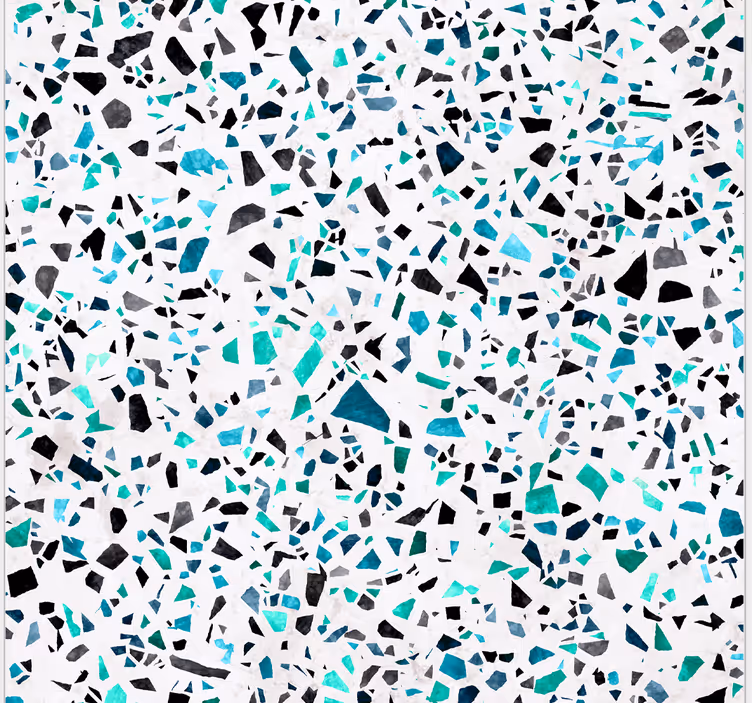 Blå terrazzo motiv tapet køkken - TenStickers