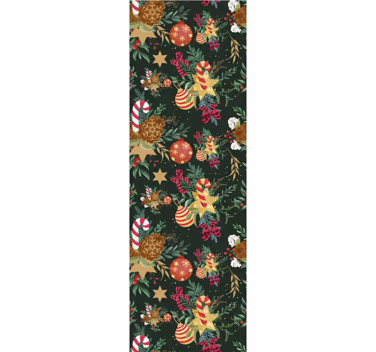 Grene julepynt tapet - TenStickers