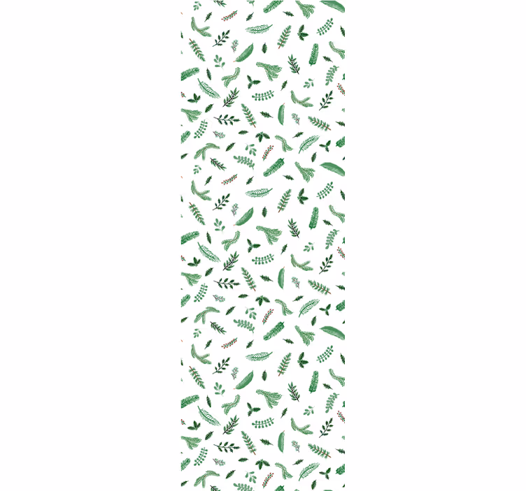 Festlige bladmønstre juletapet - TenStickers