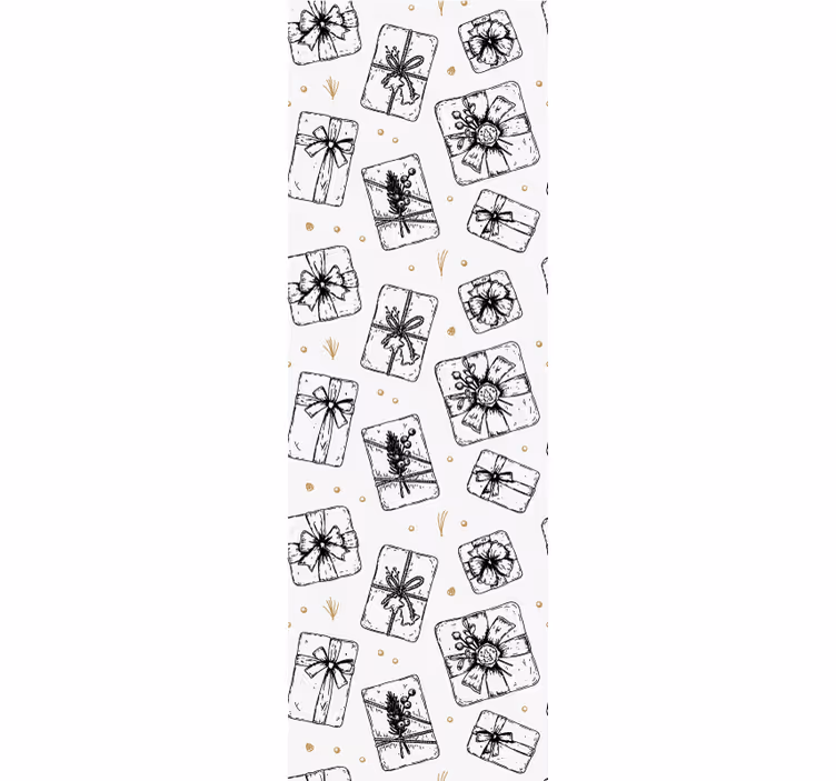 Gave sløjfe mønstre juletapet - TenStickers