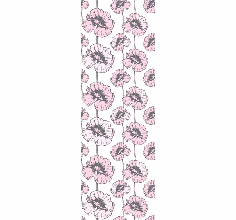 Pink enkelt mønster blomster tapet - TenStickers