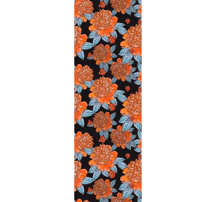 Levende farverigt design blomster tapet - TenStickers