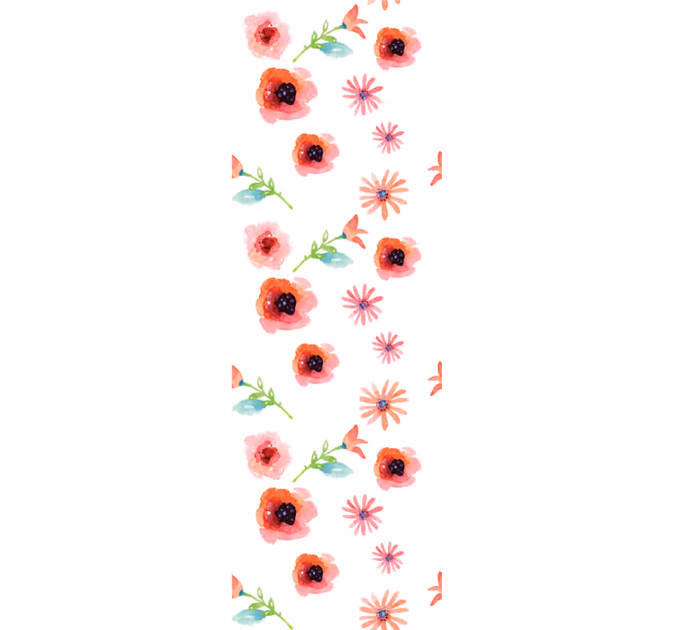 Enkelt pink blomstermønster blomster tapet - TenStickers