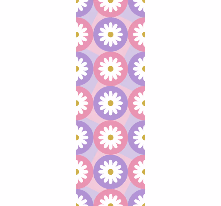 Daisy pink motiv blomstret tapet - TenStickers