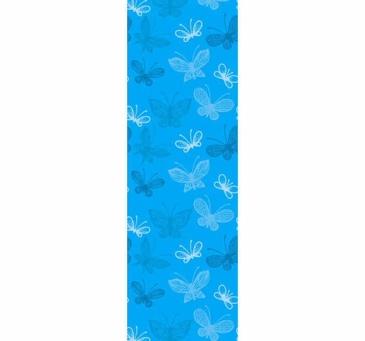 Blåt flyvende mønster tapet sommerfugl - TenStickers