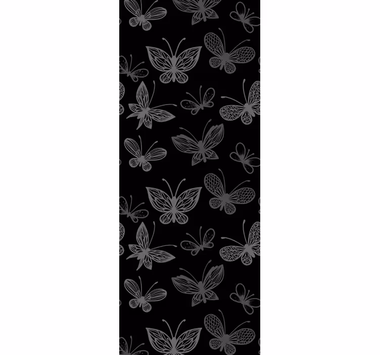 Elegante sorte silhuetter tapet sommerfugl - TenStickers