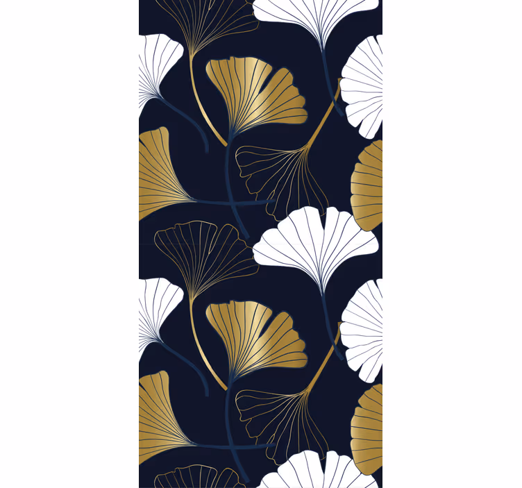 Ginkgo blad sammensætning blomstret tapet - TenStickers