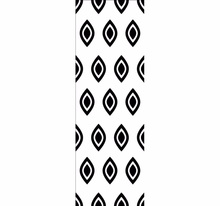 Geometrisk mønster sort og hvid tapet - TenStickers