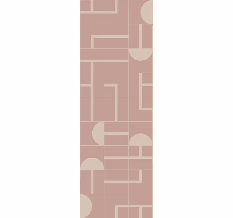 Beige bløde former geometrisk tapet - TenStickers
