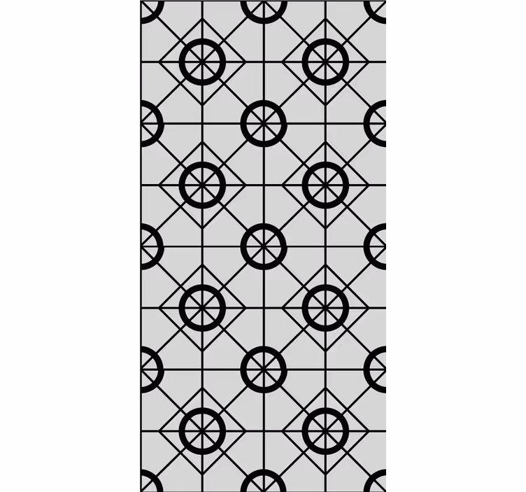 Geometrisk sort mønster flise tapet - TenStickers