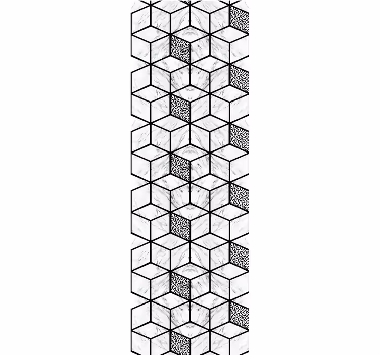 Geometrisk terningmønster med marmortapet - TenStickers