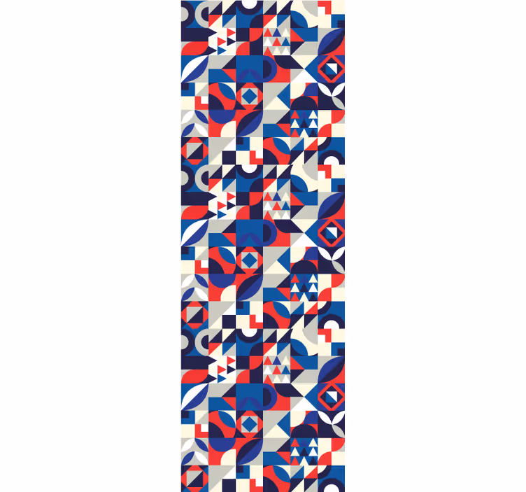 Blå mønstre fusion geometrisk tapet - TenStickers