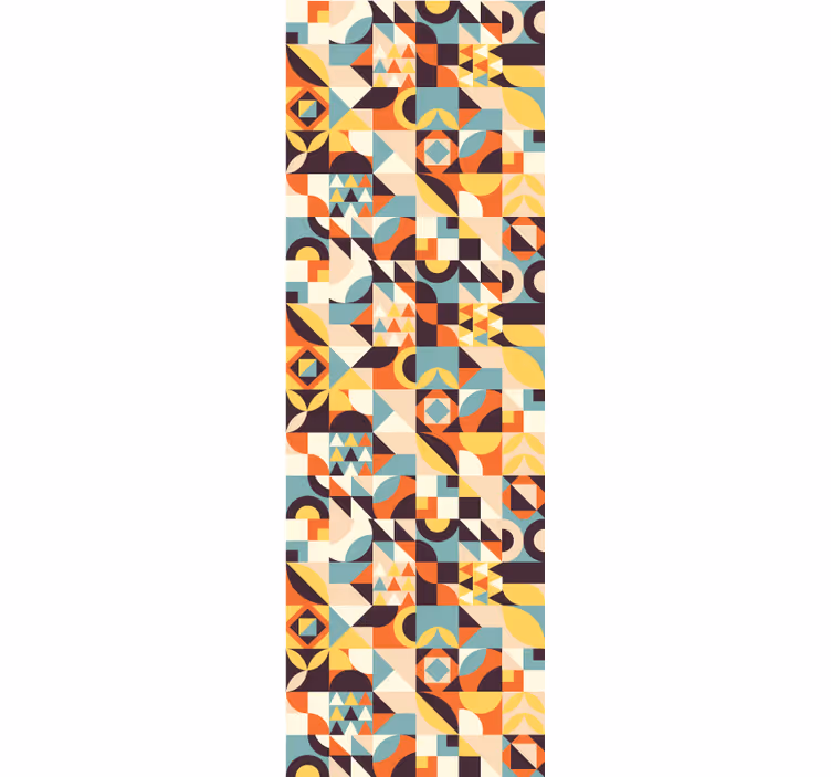 Retro farvet mosaik geometrisk tapet - TenStickers