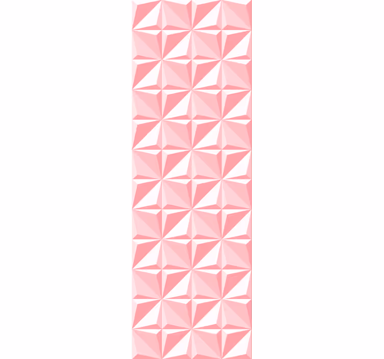 Lyserøde geometriske former 3d tapet - TenStickers