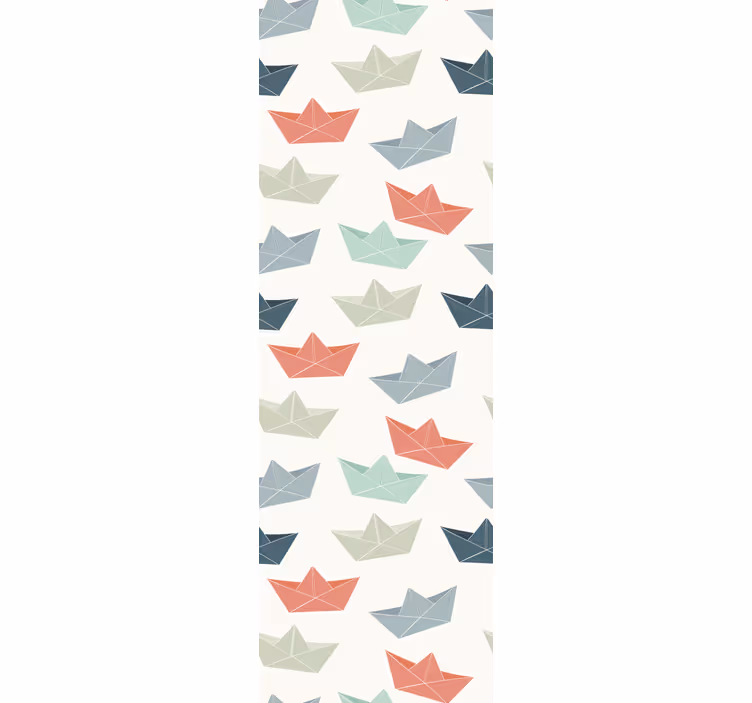 Origami både tapet børneværelset - TenStickers