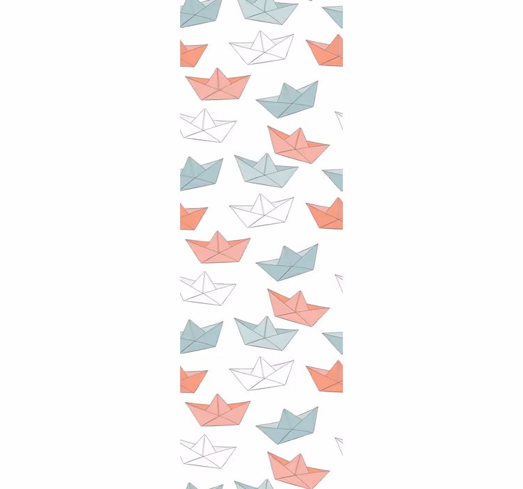 Origami båd mønster tapet børneværelset - TenStickers