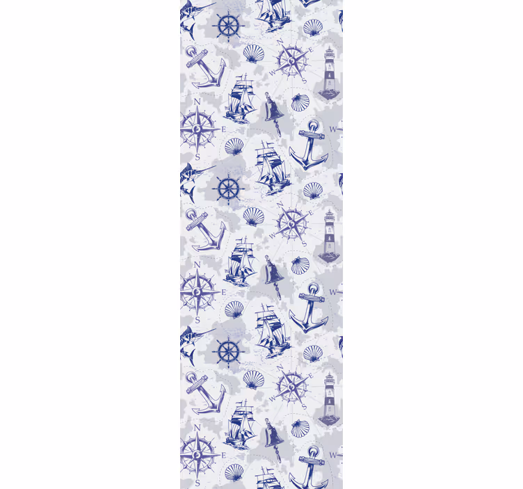 Nautiske temaelementer by tapet - TenStickers