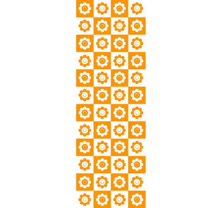 Smilende blomstermønster blomstret tapet - TenStickers