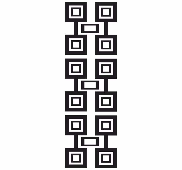 Sort og hvid firkantet arrangement geometrisk tapet - TenStickers