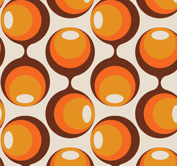 Halvaflang form design fra 70'erne retro tapet - TenStickers