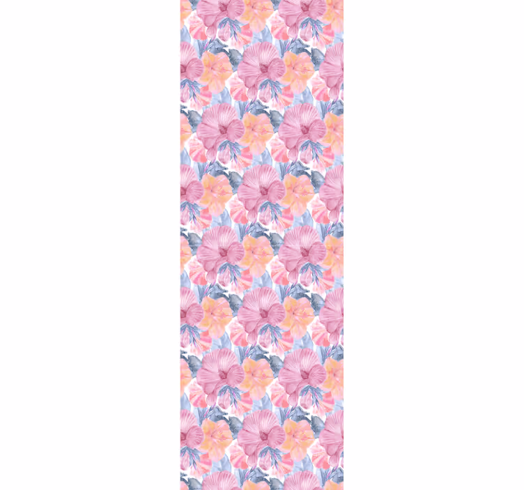 Akvarel mallow blomster tapet - TenStickers