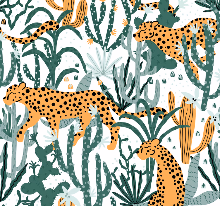Leopard i junglen tapet til væg - TenStickers