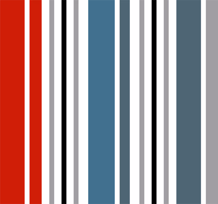 Blå og rød Lodret mønster tapet - TenStickers