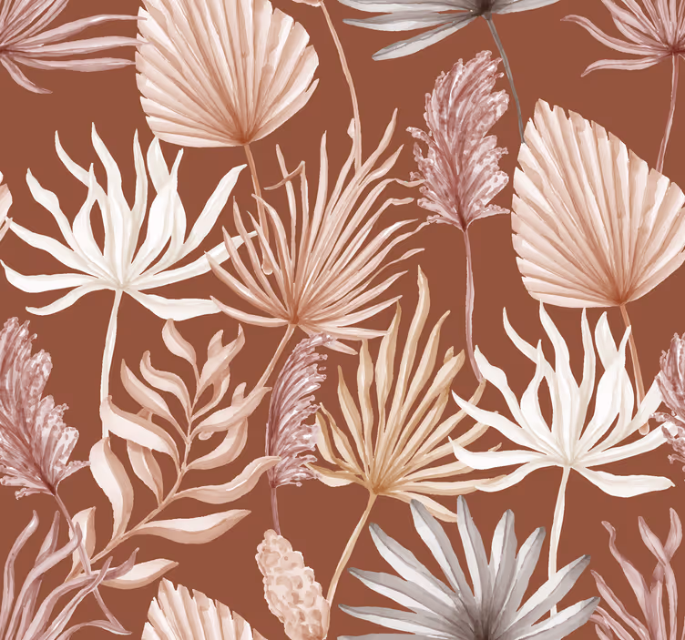 Monstera blade terracotta tapet - TenStickers