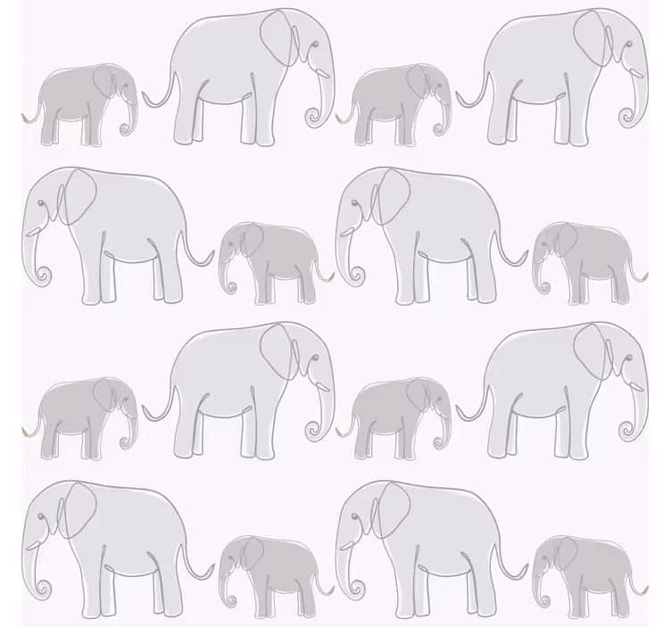 Minimalistiske elefanter børneværelse tapet - TenStickers