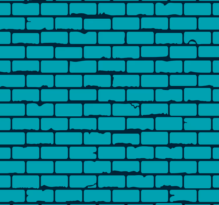 Blågrøn mursten illusion murstenstapet - TenStickers