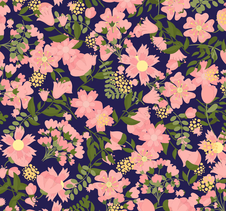 Blomstermønster harmoni blomster tapet - TenStickers