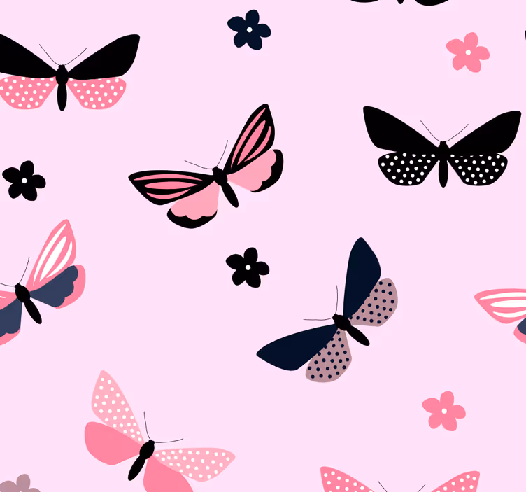 Sommerfugl motiv tapet med sommerfugle - TenStickers