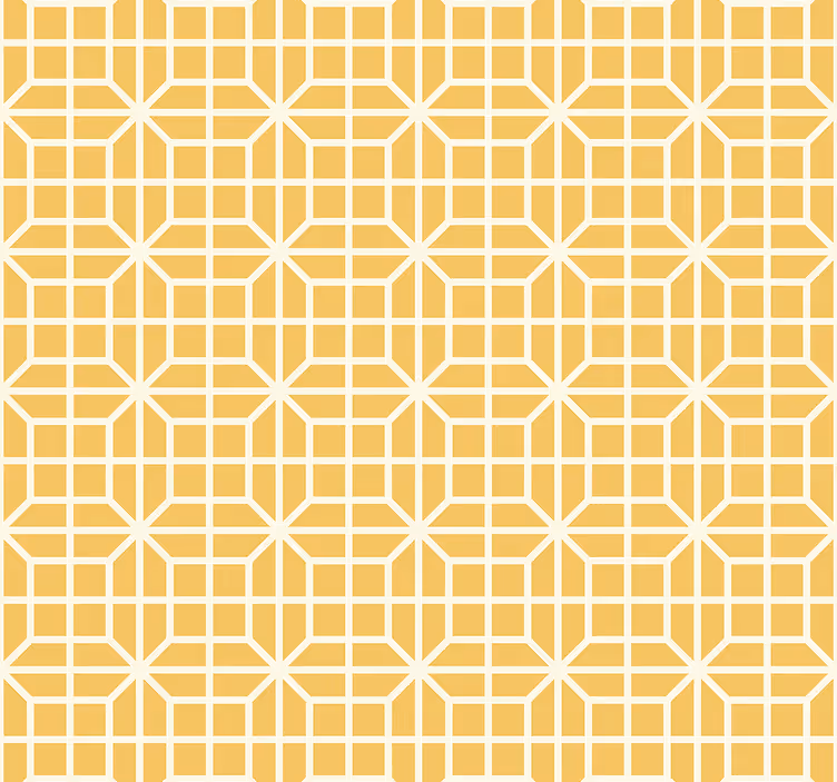 Geometrisk mønster gul tapet - TenStickers