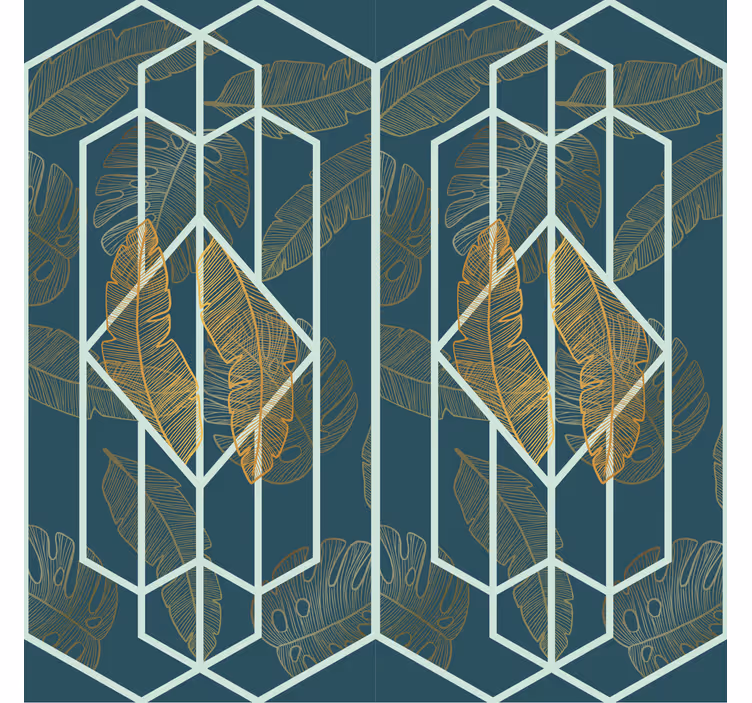 Tropisk design geometrisk tapet - TenStickers