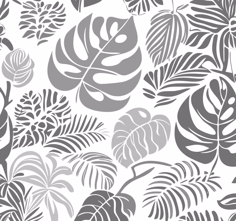 Monstera blade grå tapet - TenStickers