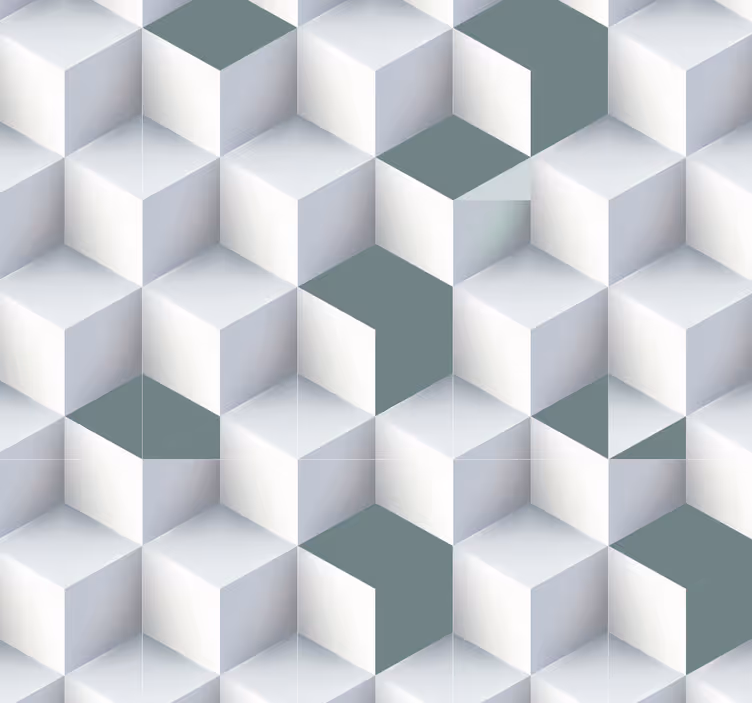 Geometrisk terningillusion geometrisk tapet - TenStickers