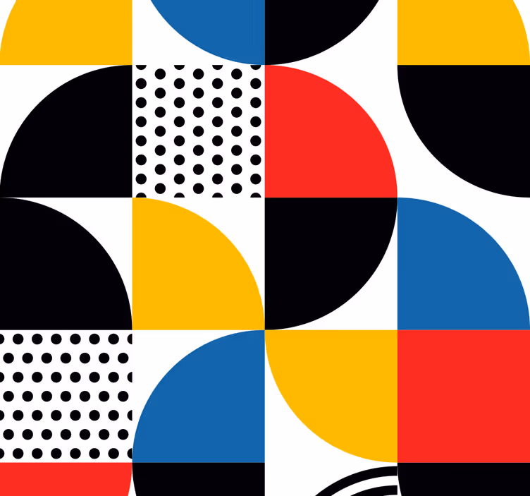 Geometriske cirkler fusion geometrisk tapet - TenStickers