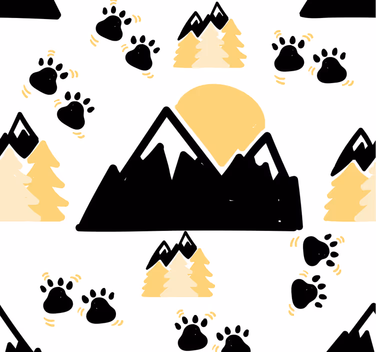 Bjerge og hundespor baby tapet - TenStickers
