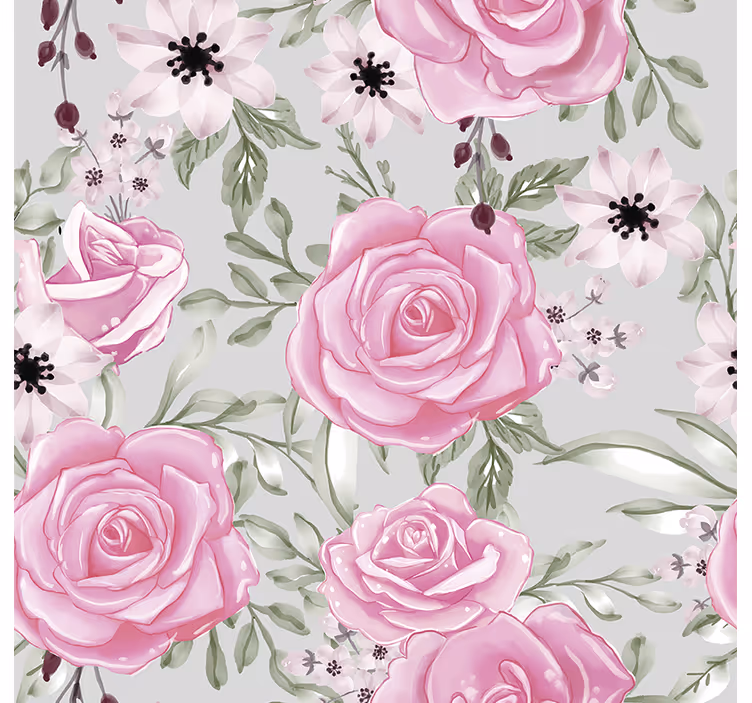 Blomstrende elegance blomster tapet - TenStickers